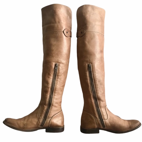 Frye Shirley Over the Knee Ash/Tan Leather Boot - Picture 7 of 16